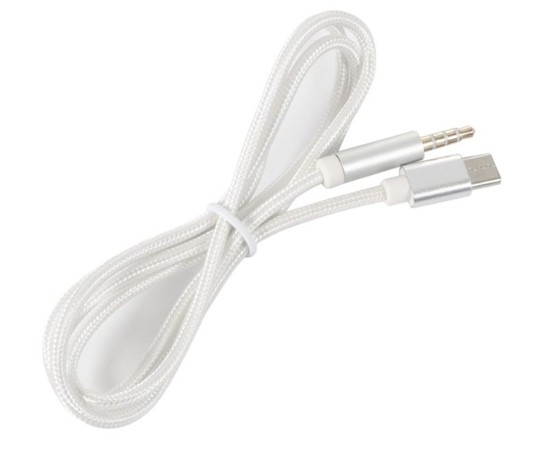 Кабель AUX Type-C - TRRS Audio M/M 1м Silver (S0994)