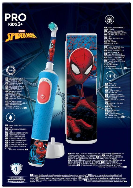 Зубна електрощітка Braun Oral-B Pro Kids (D103.413.2KX Spider-Man)