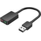 Звукова карта USB AUX jack, 2*TRRS (Mic + Ear) 1м Vention чорна (CDYBF)
