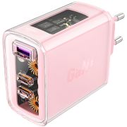 Зарядний пристрій 3xUSB 65W (2xUSB-C+USB-A) Gan A45 Fast Charger Cherry blossom Acefast (6974316282082)