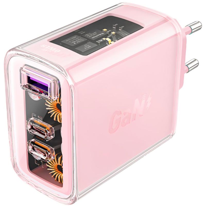 Зарядний пристрій 3xUSB 65W (2xUSB-C+USB-A) Gan A45 Fast Charger Cherry blossom Acefast (6974316282082)