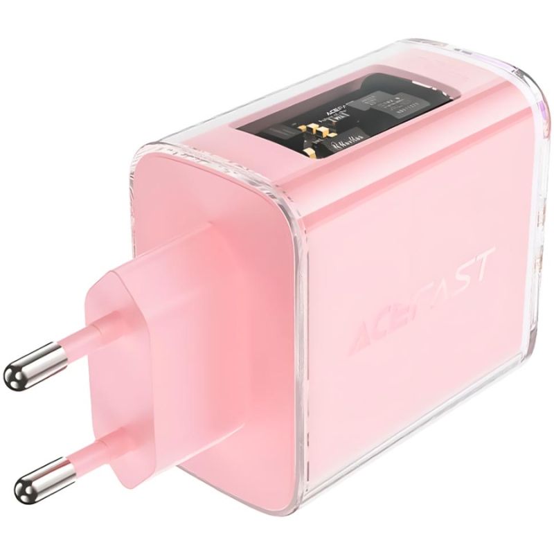 Зарядний пристрій 3xUSB 65W (2xUSB-C+USB-A) Gan A45 Fast Charger Cherry blossom Acefast (6974316282082)