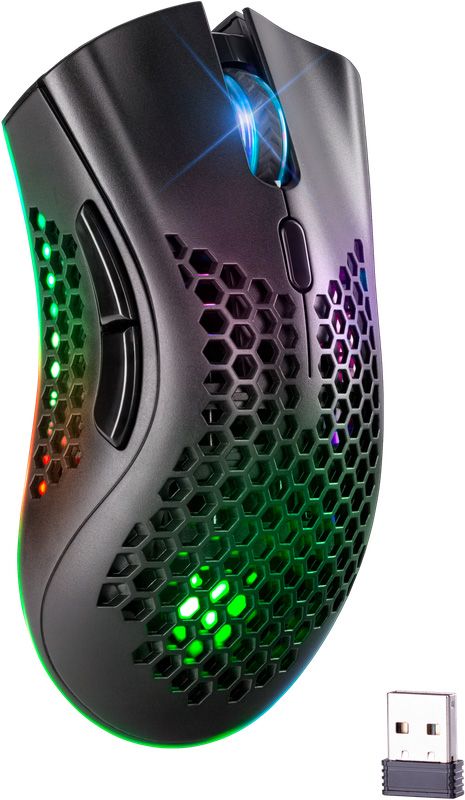Мишка Defender Warlock GM-709L RGB ігрова, бездротова 2400dpi., 7кн., чорна (52709)