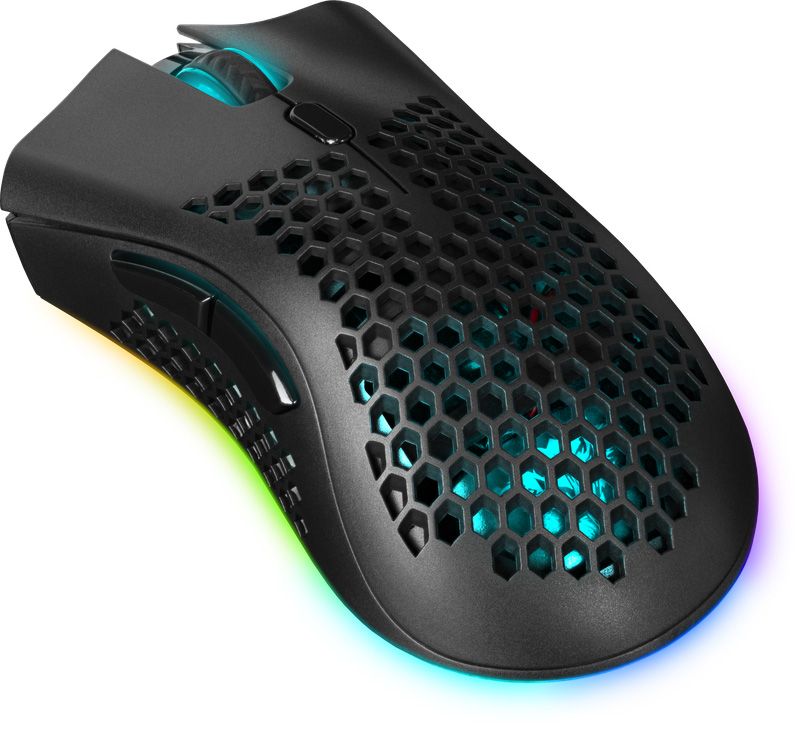 Мишка Defender Warlock GM-709L RGB ігрова, бездротова 2400dpi., 7кн., чорна (52709)