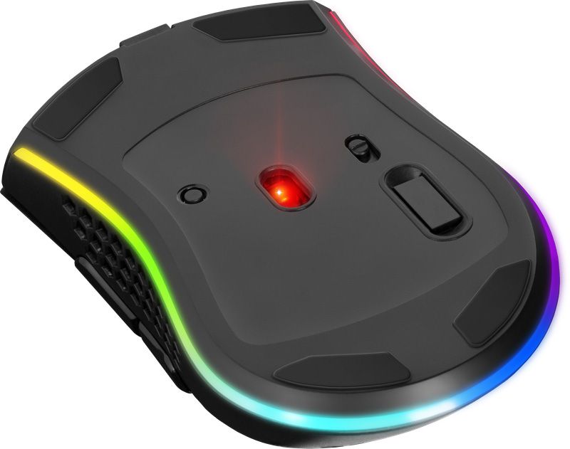Мишка Defender Warlock GM-709L RGB ігрова, бездротова 2400dpi., 7кн., чорна (52709)