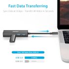 Док-станція USB3.1 Type-C --> USBx3, 3.0/RJ45(1000M) Ethernet 4 in 1 Hub Choetech (HUB-U02-BK)