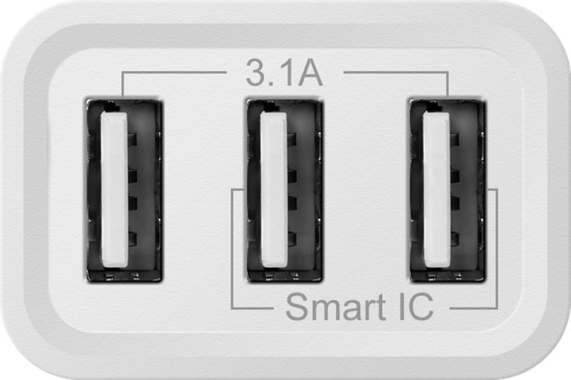 Зарядний пристрій 3xUSB 37W 3.1A білий UPA-31 Defender (83587)