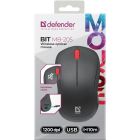 Мишка Defender Bit MB-205, бездротова, 3 кн. до 1200 dpi, безшумна, чорна (52205)
