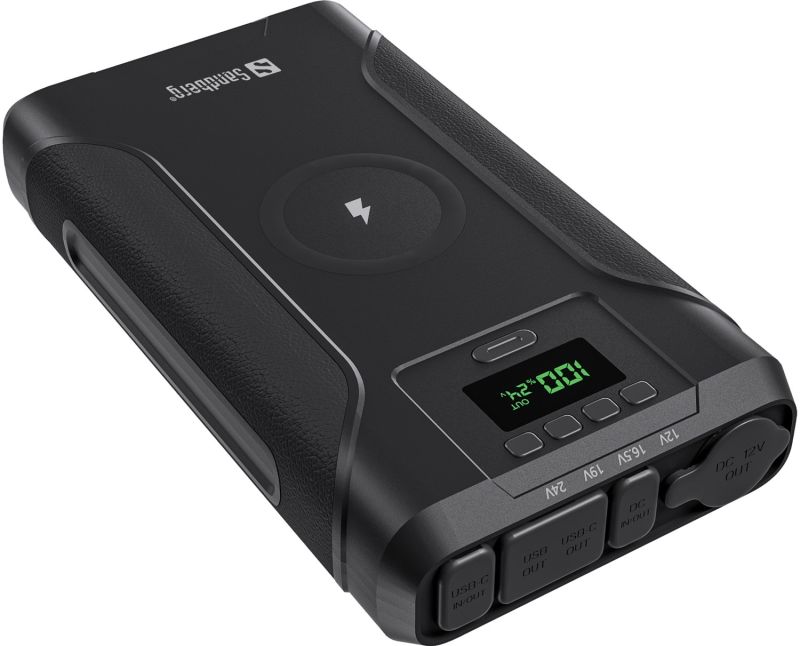 УМБ Sandberg 76800mAh Survivor DC91W PD100W,2xUSB-С+USB-A18W,Cigar Lighter120W,QI-15W,PowerThru (421-15)
