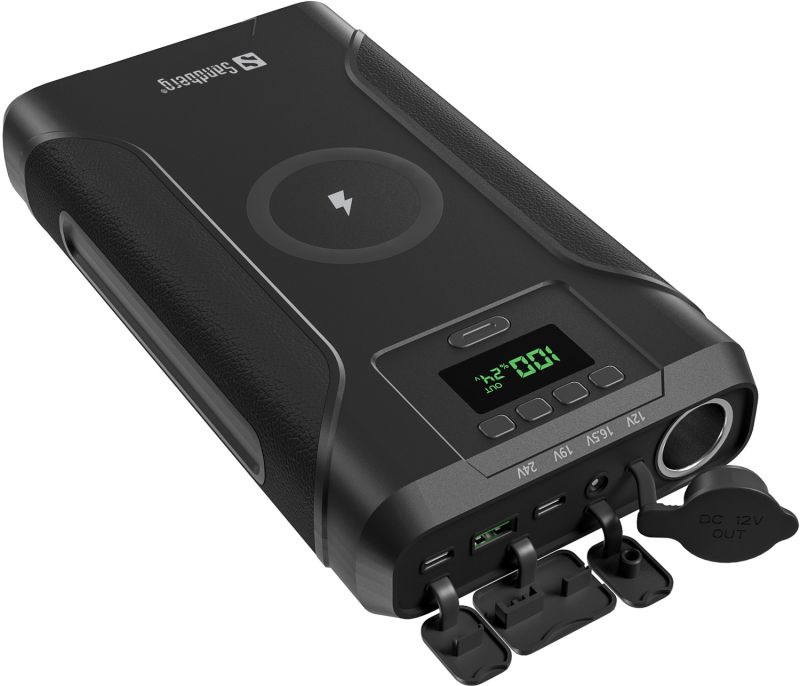 УМБ Sandberg 76800mAh Survivor DC91W PD100W,2xUSB-С+USB-A18W,Cigar Lighter120W,QI-15W,PowerThru (421-15)