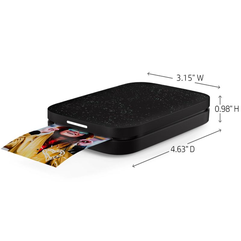 Фотопринтер портативний HP Sprocket Black (2"x3",313x400dpi,Zink, 64MB,Bluetooth, колір чорний) (HPISPB)