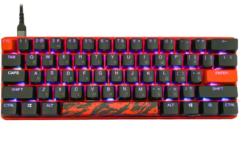Клавіатура ігрова оптична SteelSeries Apex 9 TKL UA OptiPoint Mini Faze Clan (64853)