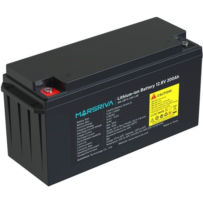 Акумуляторна батарея Marsriva LiFePO4, 12.8V/200Ah (MR-LBP12-200-LAR), 2.56kWh (MR-LBP12-200-LAR)
