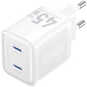 Зарядний пристрій 2xUSB-С 45W GaN білий Vention (FEFW0-EU)