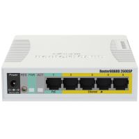 Комутатор Mikrotik RB260GSP, 5 Gigabit ports and SFP cage, SwOS, plastic case, PSU, POE-OUT (CSS106-1G-4P-1S)