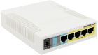 Комутатор Mikrotik RB260GSP, 5 Gigabit ports and SFP cage, SwOS, plastic case, PSU, POE-OUT (CSS106-1G-4P-1S)