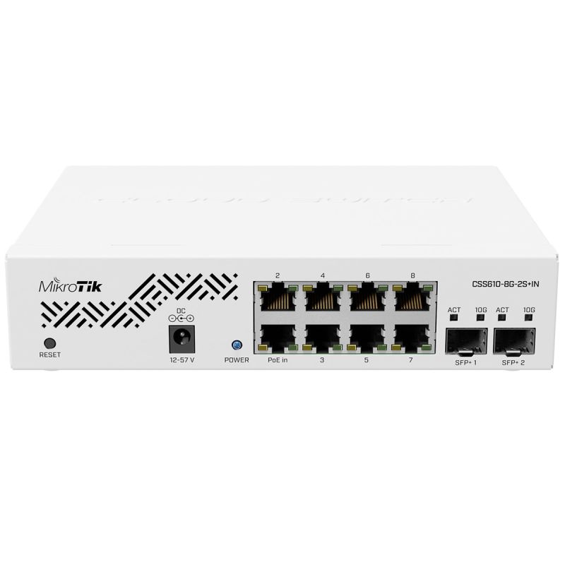Комутатор Mikrotik CSS610-8G-2S+IN (8x1G, 2xSFP+, SwOS) (CSS610-8G-2S+IN)