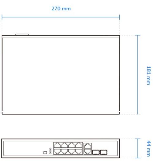 Комутатор VIVOTEK AW-FGT-100D-120, Unmanaged 8xFE PoE + 2xGE Combo Switch (AW-FGT-100D-120)