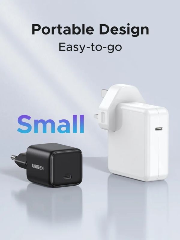 Зарядний пристрій 1xUSB 20W (USB-C) PD GaN Tech X512 Чорний Ugreen (55553)