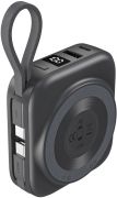УМБ Choetech Magnetic Wireless 10000mAh 22,5W PD USB-A,USB-C,build USB-C,Apple Watch charger (B697C-BKGY)