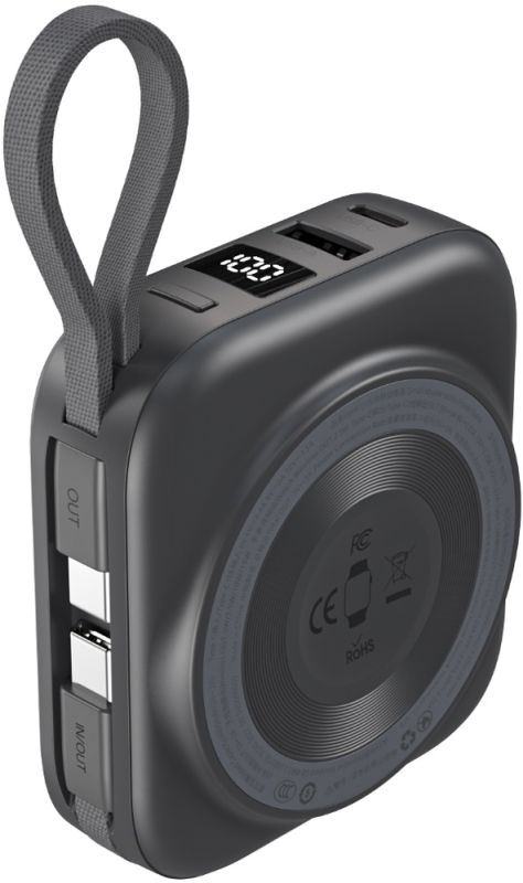 УМБ Choetech Magnetic Wireless 10000mAh 22,5W PD USB-A,USB-C,build USB-C,Apple Watch charger (B697C-BKGY)