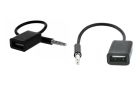 Перехідник Audio USB для iPod Shuffle Jack TRRS M -> USB AF, чорний (S0973)
