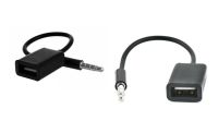 Перехідник Audio USB для iPod Shuffle Jack TRRS M -> USB AF, чорний (S0973)