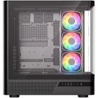 Корпус Modecom VOLCANO AQ200 ARGB MIDI FRONT LCD, 4x120mm fans BLACK без БЖ ATX (MC-A-AQ200-4FA-B)
