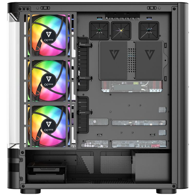 Корпус Modecom VOLCANO AQ200 ARGB MIDI FRONT LCD, 4x120mm fans BLACK без БЖ ATX (MC-A-AQ200-4FA-B)
