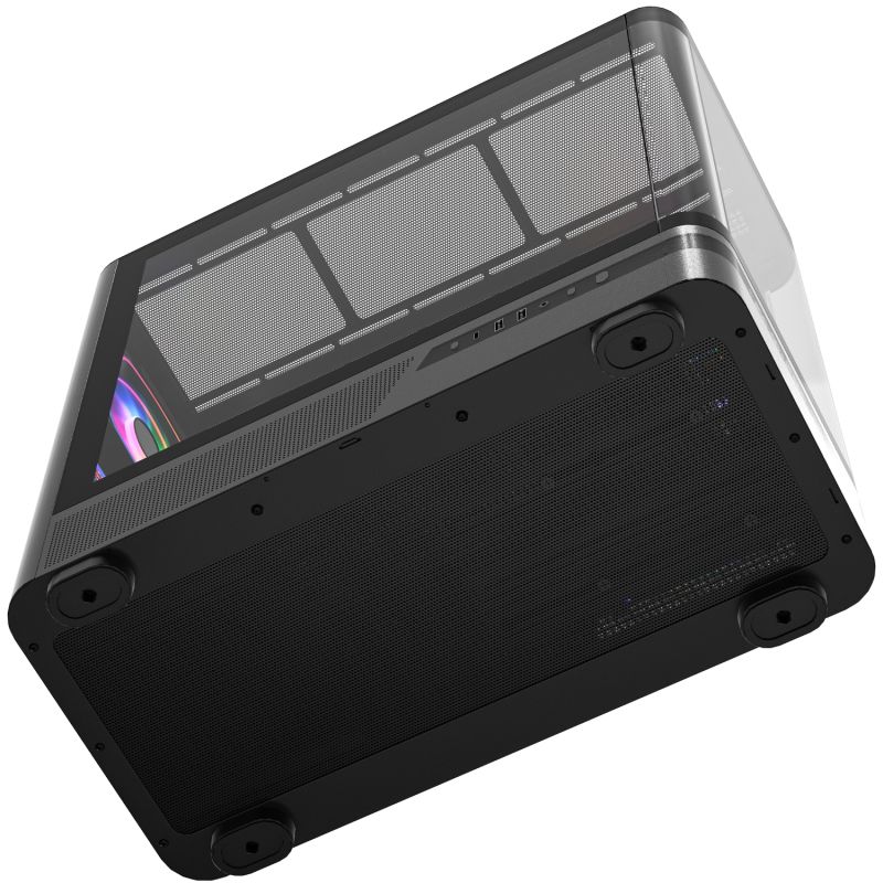 Корпус Modecom VOLCANO AQ200 ARGB MIDI FRONT LCD, 4x120mm fans BLACK без БЖ ATX (MC-A-AQ200-4FA-B)