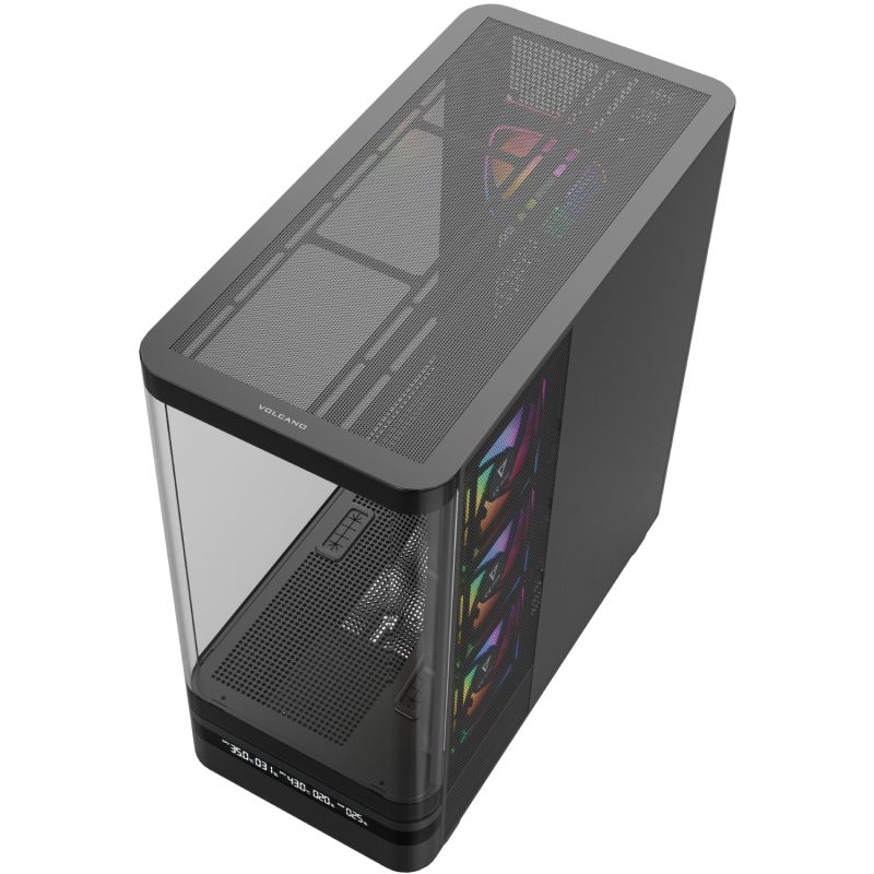 Корпус Modecom VOLCANO AQ200 ARGB MIDI FRONT LCD, 4x120mm fans BLACK без БЖ ATX (MC-A-AQ200-4FA-B)