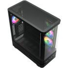 Корпус Modecom VOLCANO AQ200 ARGB MIDI FRONT LCD, 4x120mm fans BLACK без БЖ ATX (MC-A-AQ200-4FA-B)