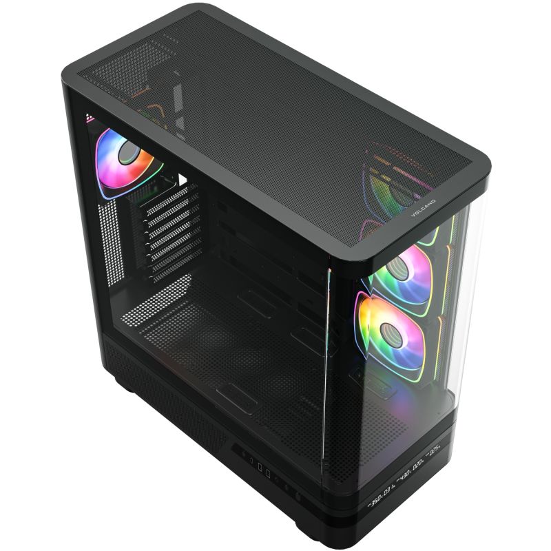 Корпус Modecom VOLCANO AQ200 ARGB MIDI FRONT LCD, 4x120mm fans BLACK без БЖ ATX (MC-A-AQ200-4FA-B)