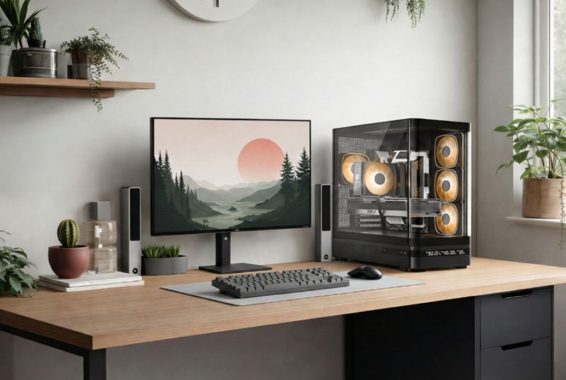 Корпус Modecom VOLCANO AQ200 ARGB MIDI FRONT LCD, 4x120mm fans BLACK без БЖ ATX (MC-A-AQ200-4FA-B)