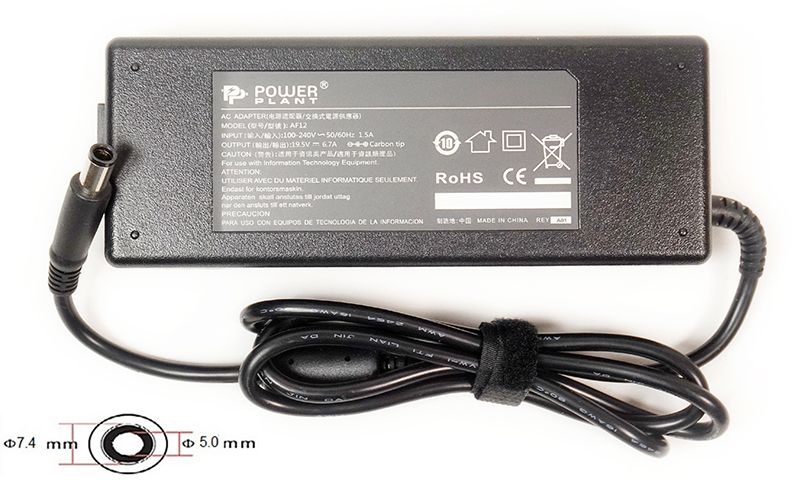 Блок живлення для ноутбуків PowerPlant DELL 220V, 19.5V 130W 6.7A (7.4*5.0) (DL130G7450)