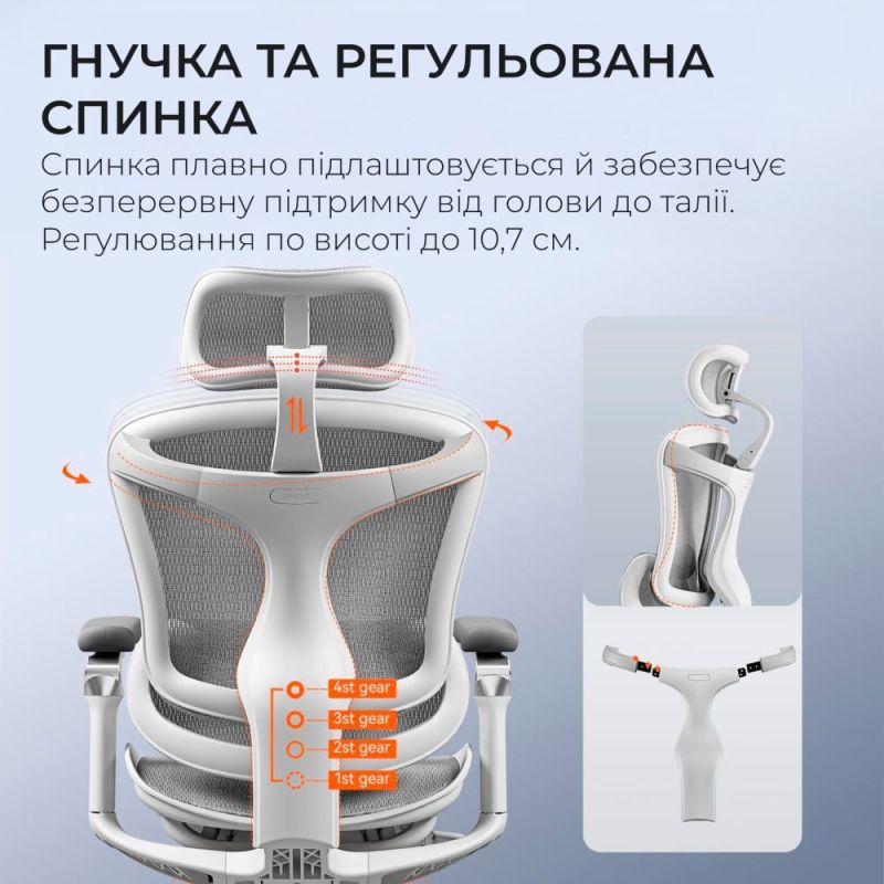 Кресло офисное Sihoo Doro C300 Pro Mesh White (DORO-C300-PRO-M102)