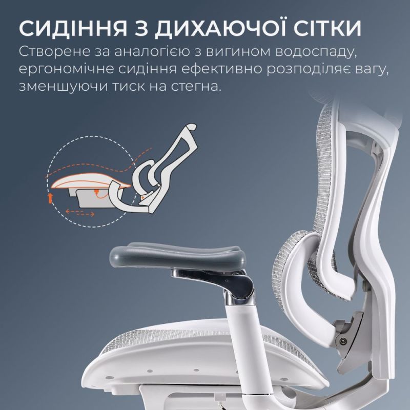 Кресло офисное Sihoo Doro C300 Pro Mesh White (DORO-C300-PRO-M102)