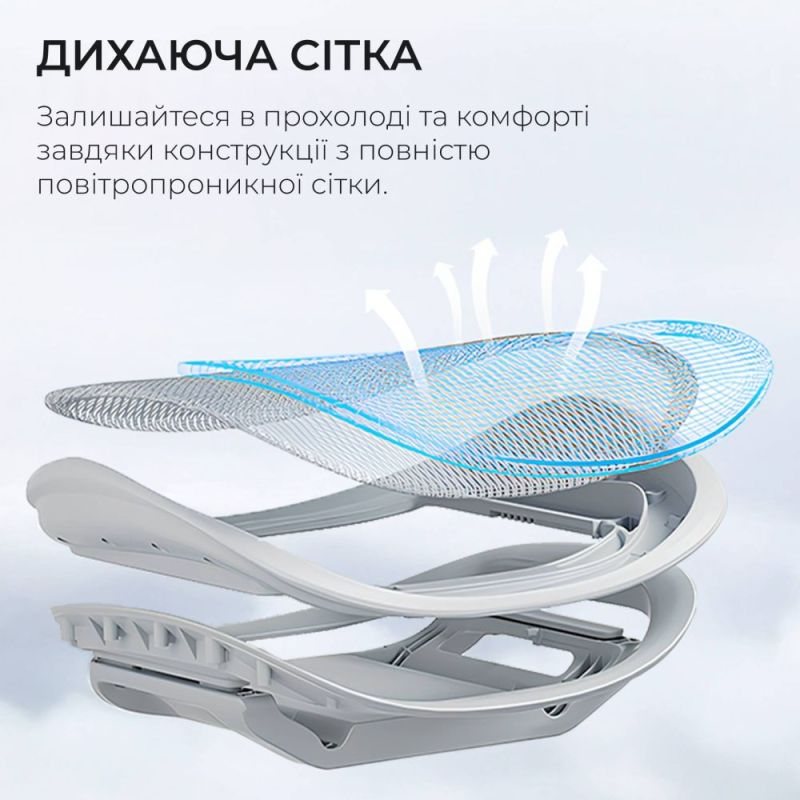 Крісло офісне Sihoo Doro C300 Pro Mesh White with footrest (Doro-C300-Pro-M102-JT) (DORO-C300-PRO-M102-JT)