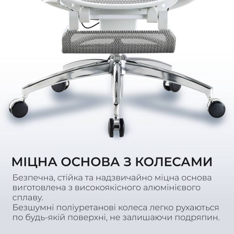 Крісло офісне Sihoo Doro C300 Pro Mesh White with footrest (Doro-C300-Pro-M102-JT) (DORO-C300-PRO-M102-JT)