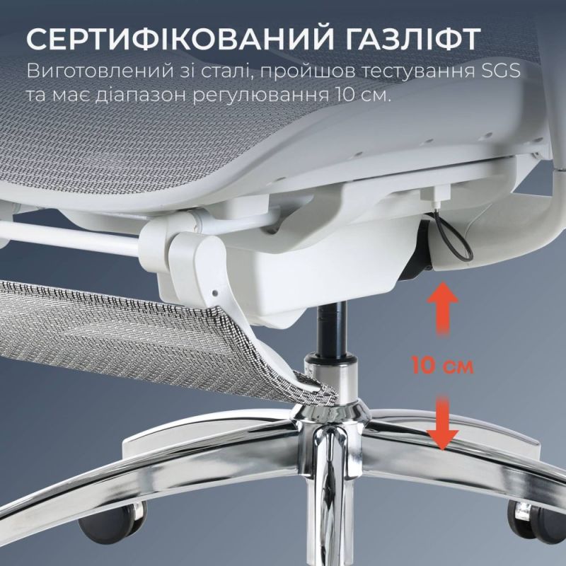 Крісло офісне Sihoo Doro C300 Pro Mesh White with footrest (Doro-C300-Pro-M102-JT) (DORO-C300-PRO-M102-JT)