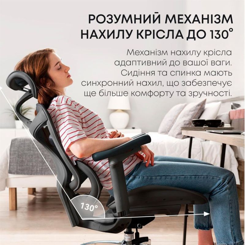 Кресло офисное Sihoo Doro C300L Mesh Black (DORO-C300L-A3-101)