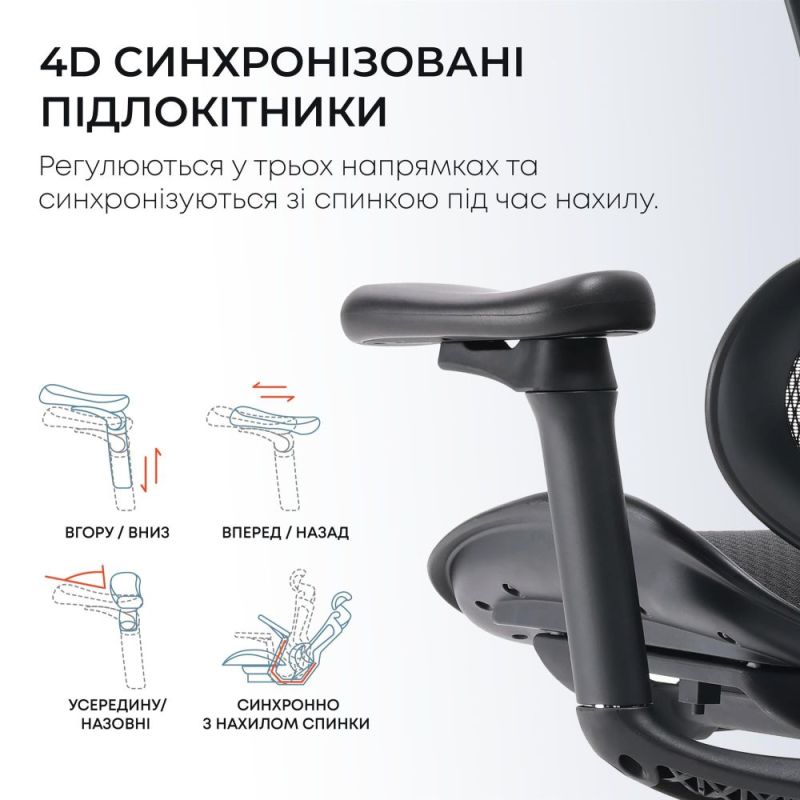 Кресло офисное Sihoo Doro C300L Mesh Black (DORO-C300L-A3-101)