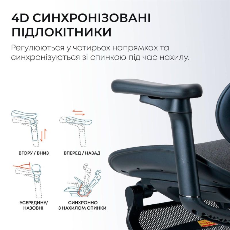 Крісло офісне Sihoo Doro C300L Mesh Black with footrest (Doro-C300L-A3-101-JT) (DORO-C300L-A3-101-JT)