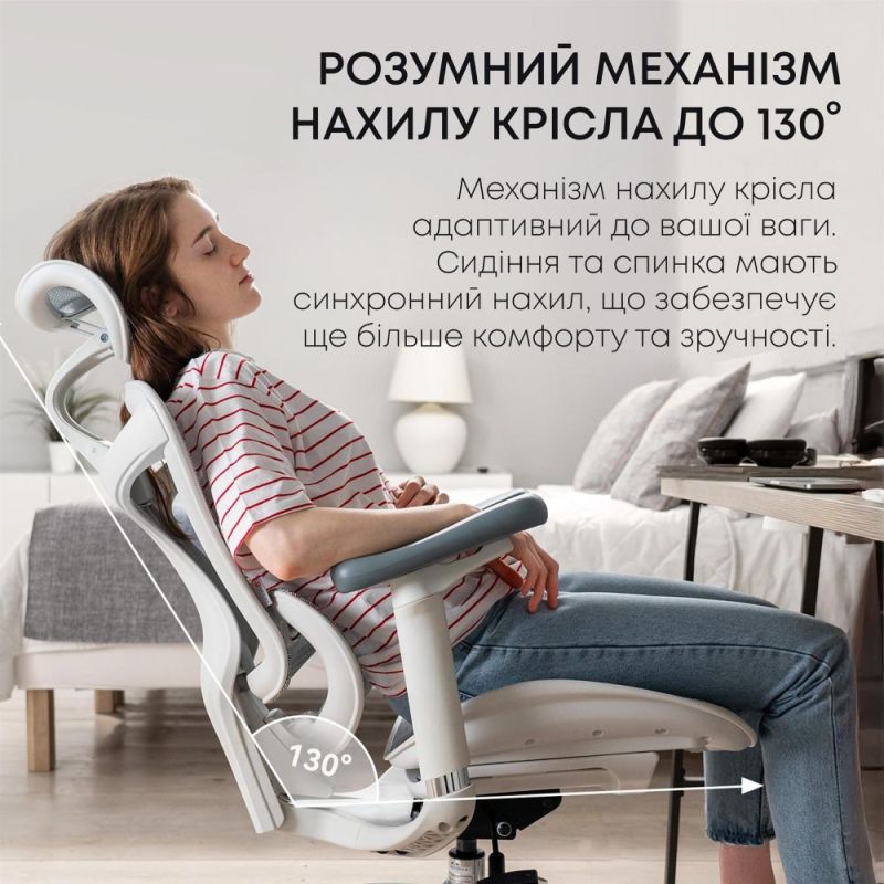 Крісло офісне Sihoo Doro C300L Mesh White (DORO-C300L-A3-102)