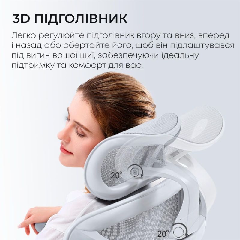 Кресло офисное Sihoo Doro C300L Mesh White with footrest (Doro-C300L-A3-102-JT) (DORO-C300L-A3-102-JT)