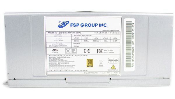 БЖ 1200W FSP FSP1200-50AAG 80+ GOLD, 6xPCI-E6+2, 135mm fan, Modular, C20, brown box (FSP1200-50AAG)