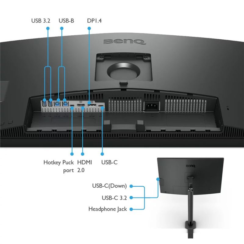 TFT 31.5" BenQ PD3205UA, IPS, 4K UHD, 99% sRGB, HDMI, DP, USB-С, USB-hub, HAS, колонки, темно- сірий (9H.LKGLA.TPE)