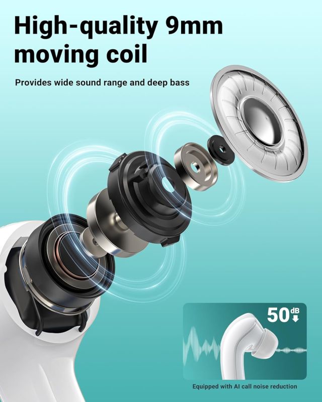 Навушники TWS Acefast T9 porcelain white (6974316282549)