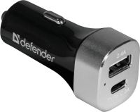 Автозарядка 2xUSB 27W (USB-C + USB-A) UCG-01 5V/5.4A Defender (83569)