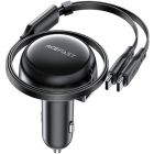 Автозарядка 3xUSB 53W (2xUSB-C+USB-A) + cable USB-C 2in1 B13 Acefast (6974316282921)